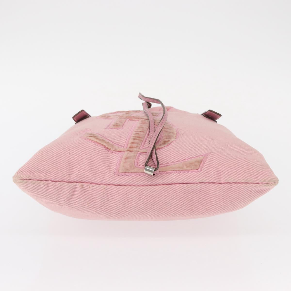 SAINT LAURENT Tote Bag Canvas Pink Silver 123435 Auth ka221