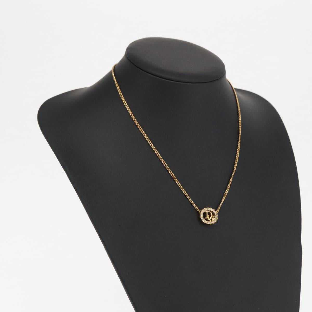 Christian Dior Necklace metal Gold Tone Auth ka2211
