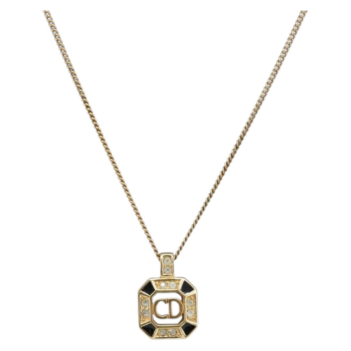 Christian Dior Necklace metal Gold Tone Auth ka2226