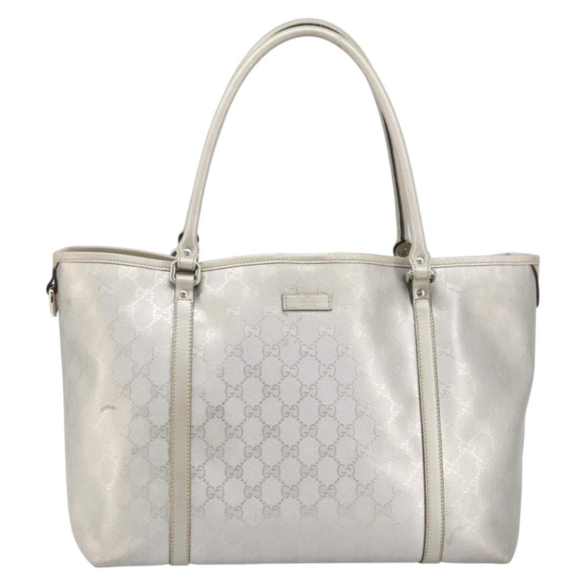 GUCCI GG Implementation Tote Bag Silver 197953 Auth ka2232