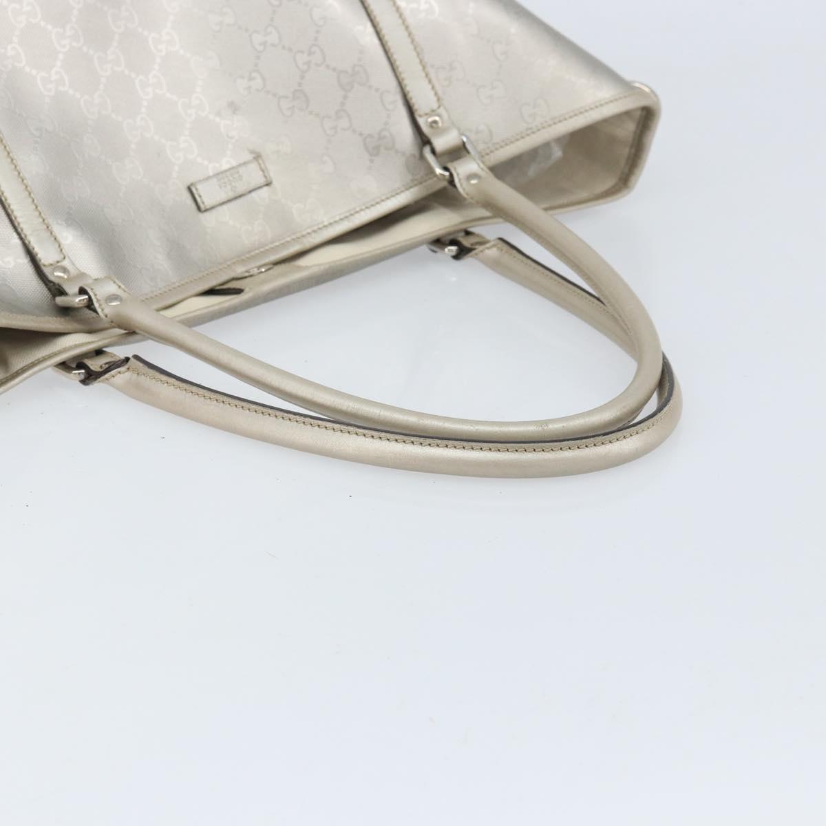 GUCCI GG Implementation Tote Bag Silver 197953 Auth ka2232