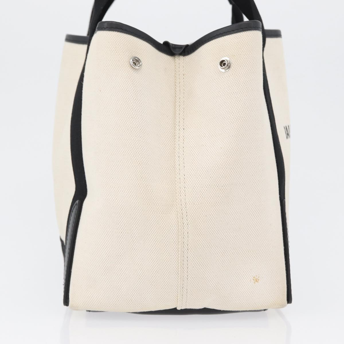 BALENCIAGA Cabas S Tote Bag Canvas Black White 339933 Auth ka2236