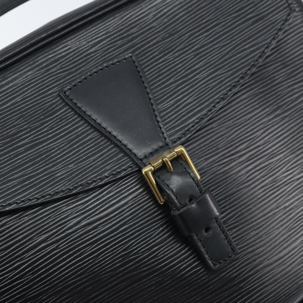 LOUIS VUITTON Epi Jeune Fille MM Shoulder Bag Black M52152 LV Auth ka2241