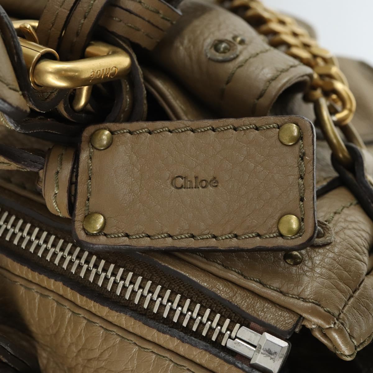 Chloe Paddington Hand Bag Leather Beige Gold Silver Auth ka2248SAV