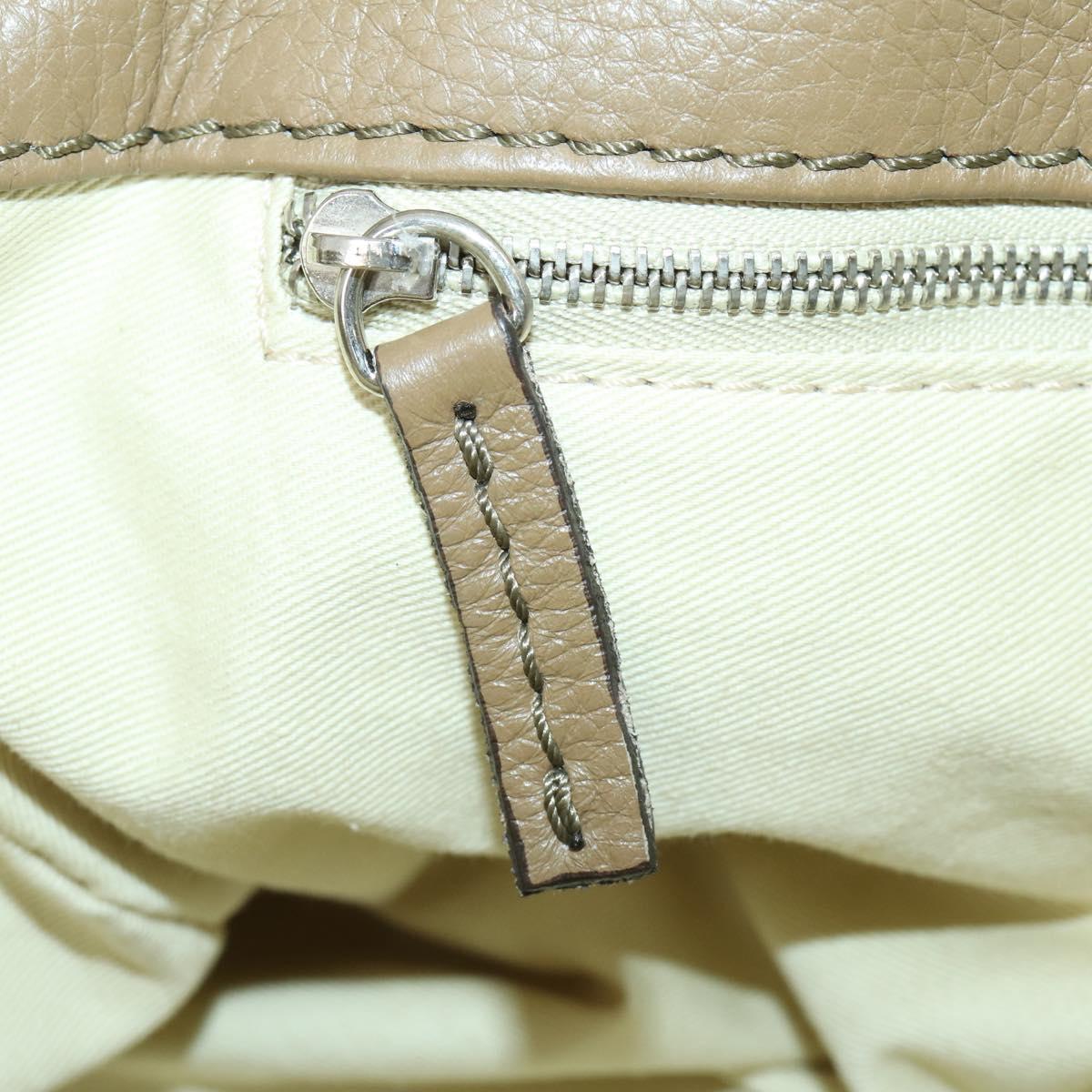 Chloe Paddington Hand Bag Leather Beige Gold Silver Auth ka2248SAV