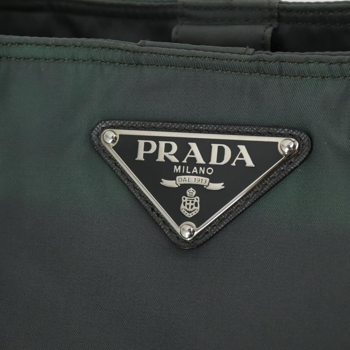 PRADA Tote Bag Nylon 2way Gray Silver Auth ka2252