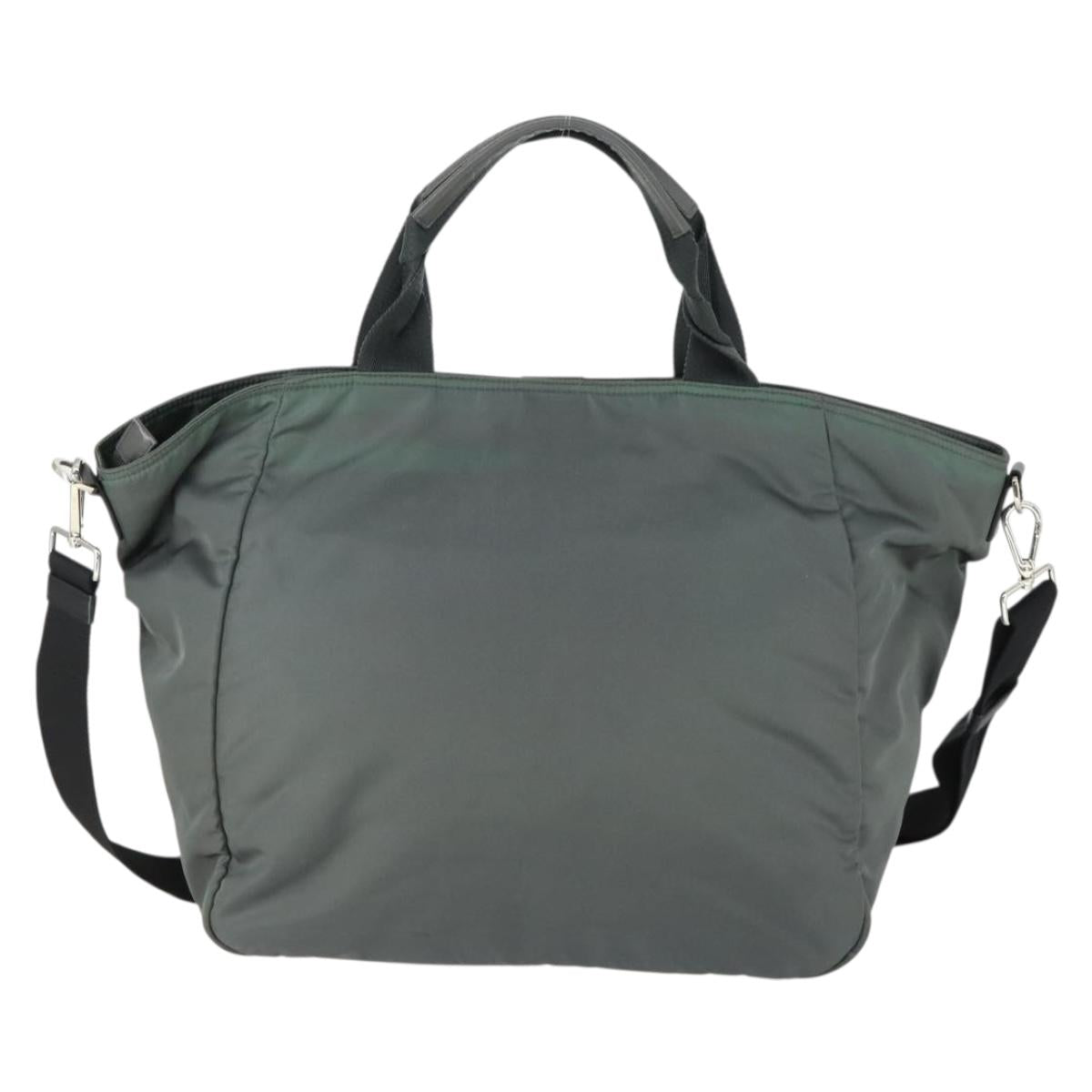 PRADA Tote Bag Nylon 2way Gray Silver Auth ka2252