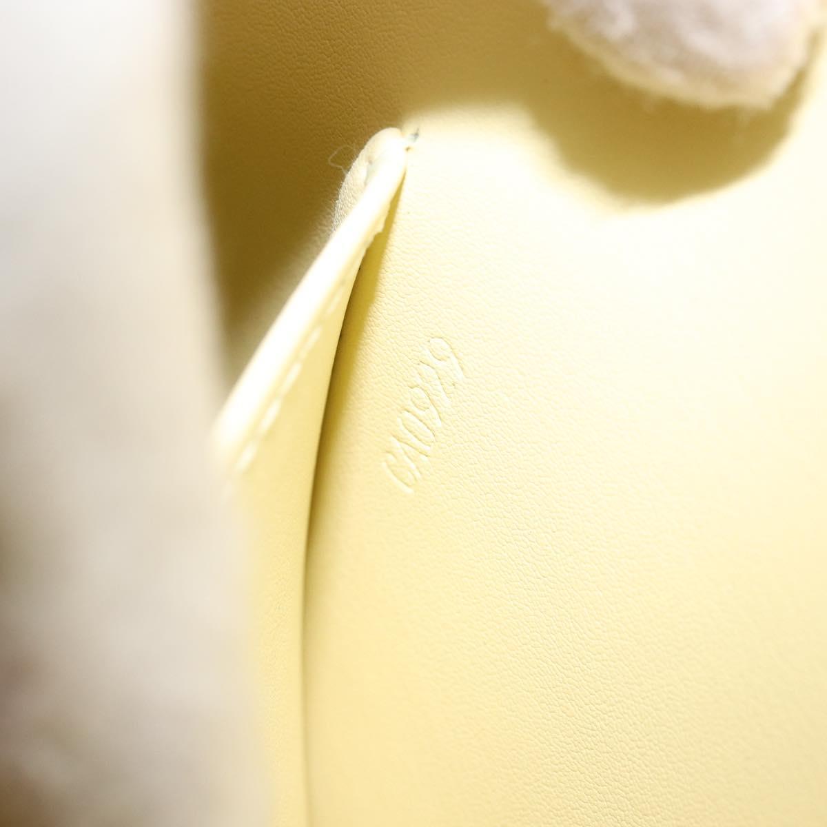 LOUIS VUITTON Monogram Vernis Columbus Tote Bag Lime Yellow M91047 Auth ka2253