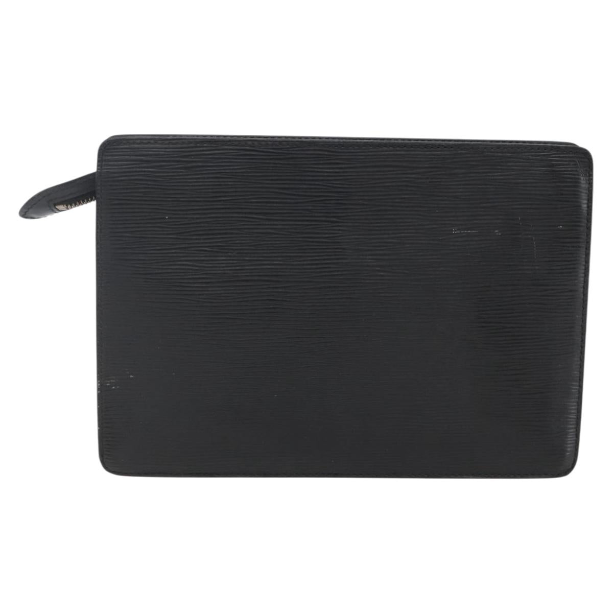 LOUIS VUITTON Epi Pochette Homme Clutch Bag Black M52522 LV Auth ka2258