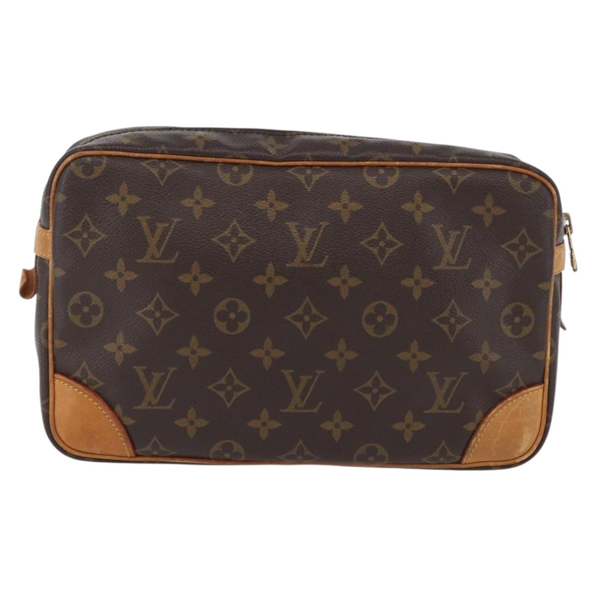 LOUIS VUITTON Monogram Compiegne 28 Clutch Bag M51845 LV Auth ka2272