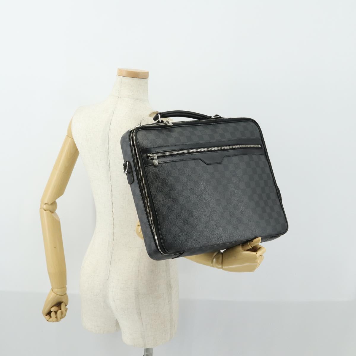 LOUIS VUITTON Damier Grafitte Steve Business Bag 2way N58030 LV Auth ka2281