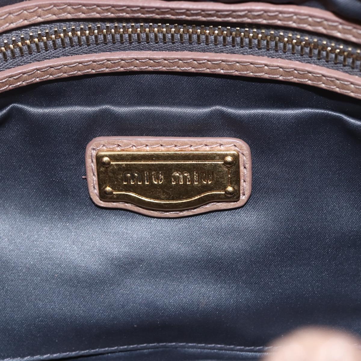 Miu Miu Matelasse Shoulder Bag Leather 2way Pink Gold Auth ka229