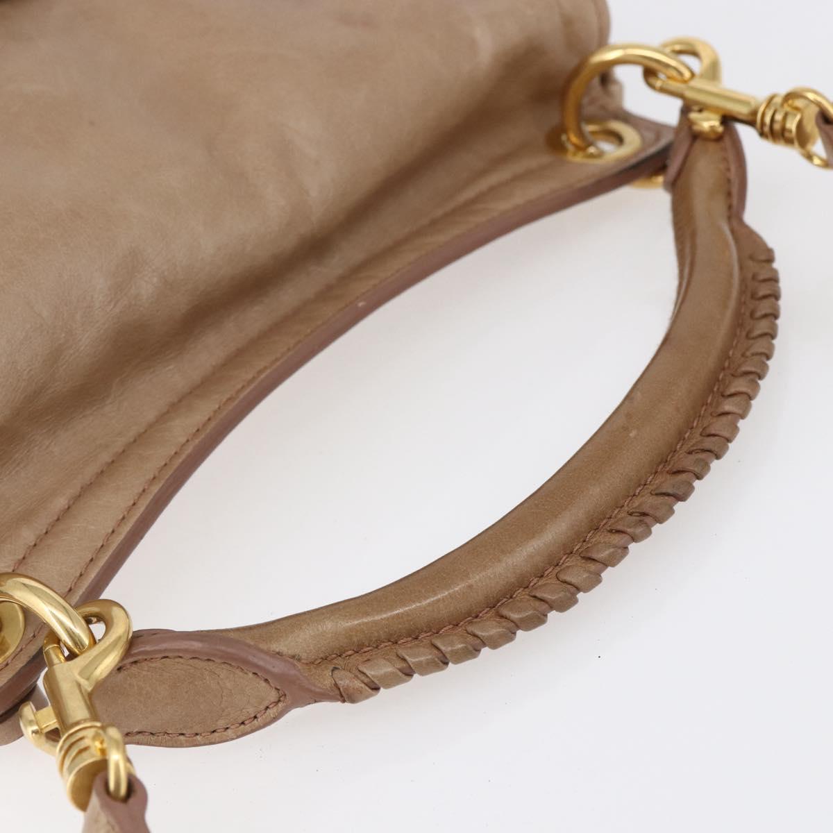 Miu Miu Matelasse Shoulder Bag Leather 2way Pink Gold Auth ka229