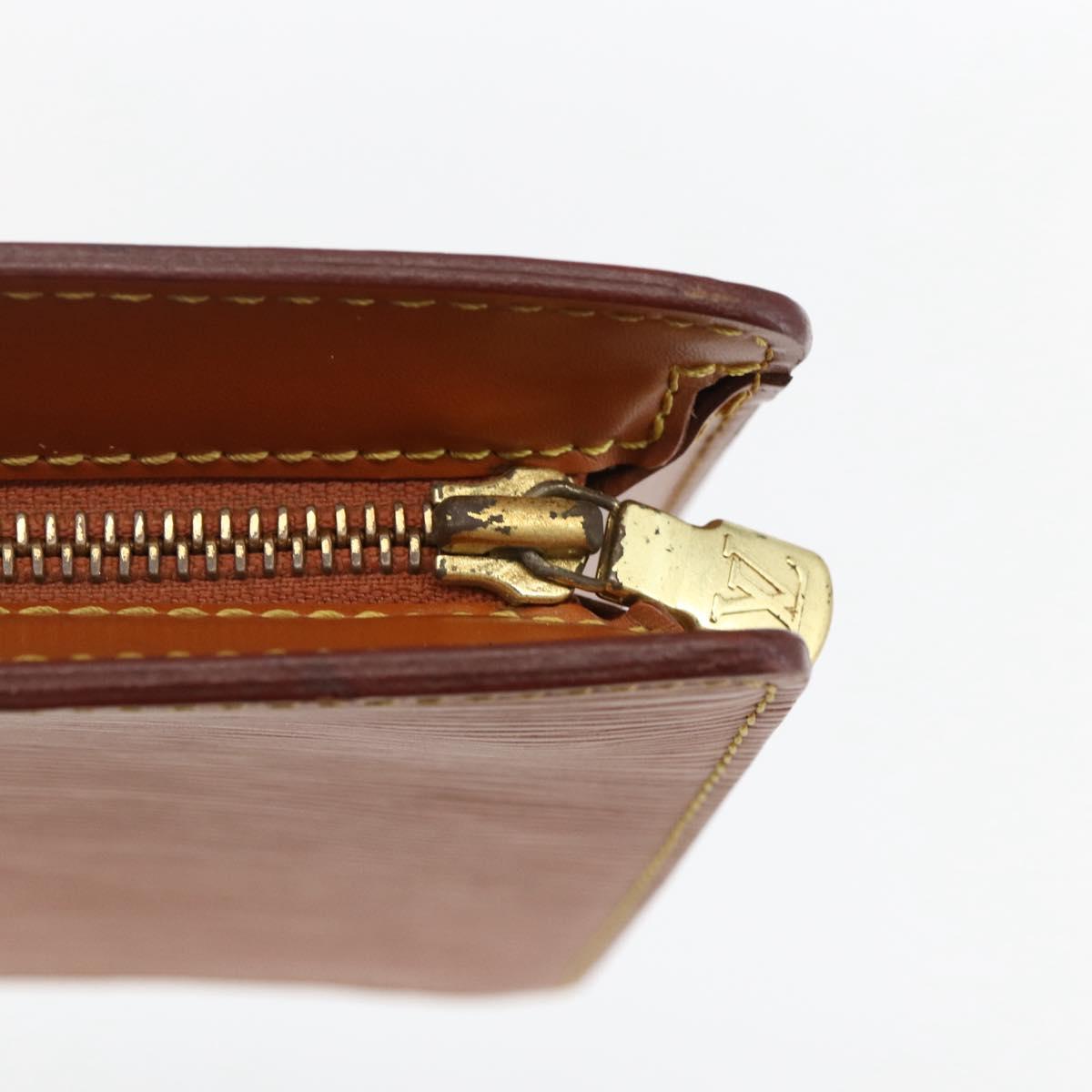 LOUIS VUITTON Epi Pochette Homme Bag Brown Zipangu Gold M52528 LV Auth ka2290