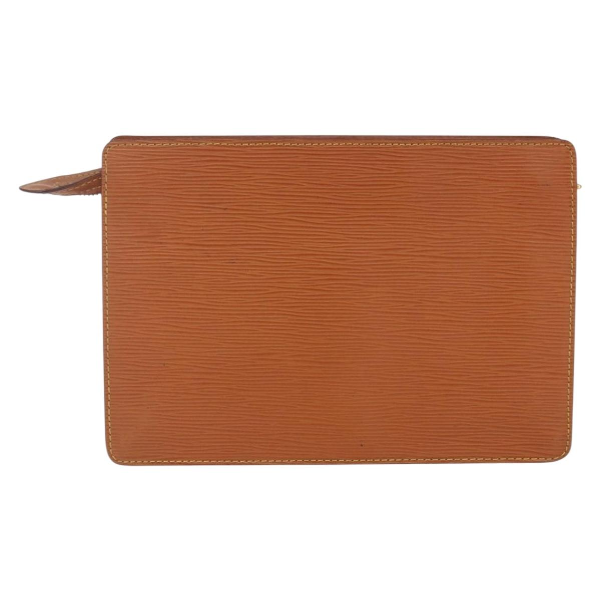 LOUIS VUITTON Epi Pochette Homme Bag Brown Zipangu Gold M52528 LV Auth ka2290