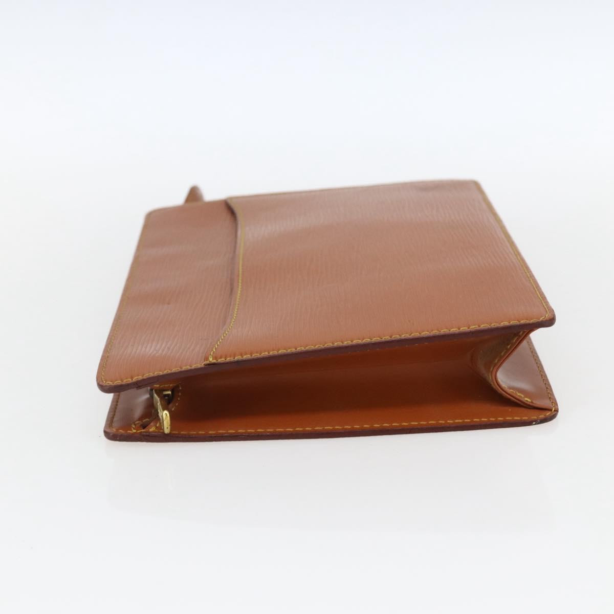 LOUIS VUITTON Epi Pochette Homme Bag Brown Zipangu Gold M52528 LV Auth ka2290