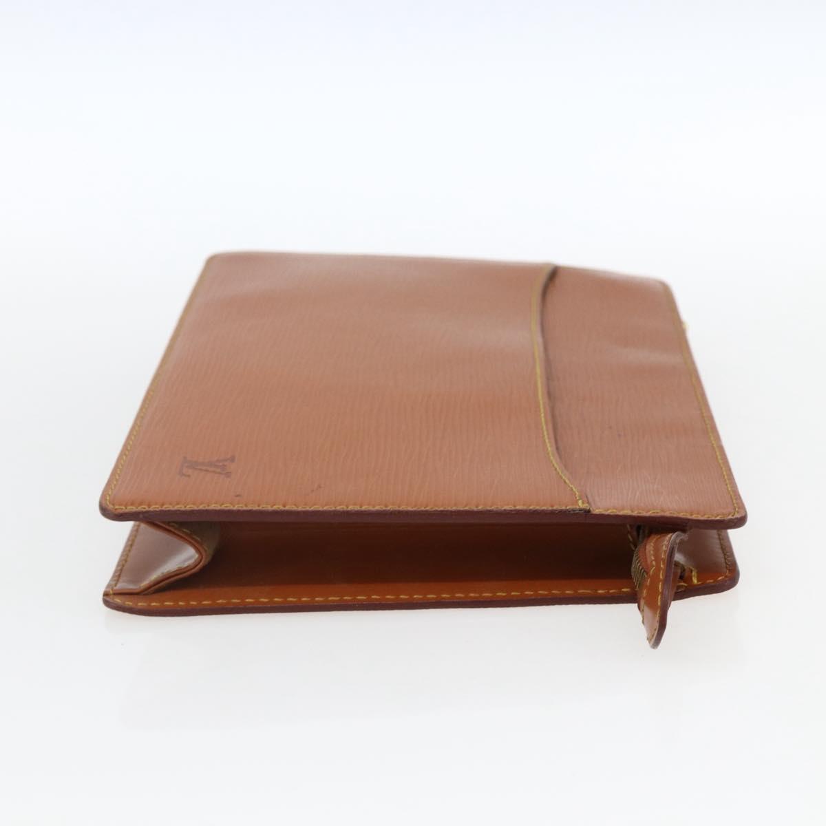 LOUIS VUITTON Epi Pochette Homme Bag Brown Zipangu Gold M52528 LV Auth ka2290