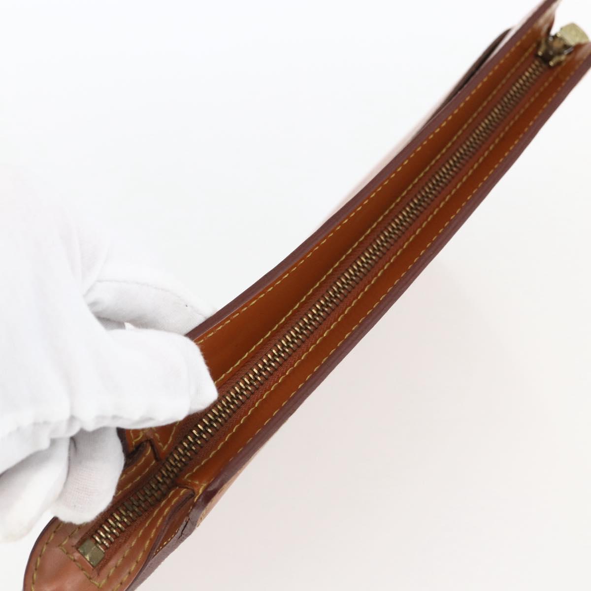 LOUIS VUITTON Epi Pochette Homme Bag Brown Zipangu Gold M52528 LV Auth ka2290