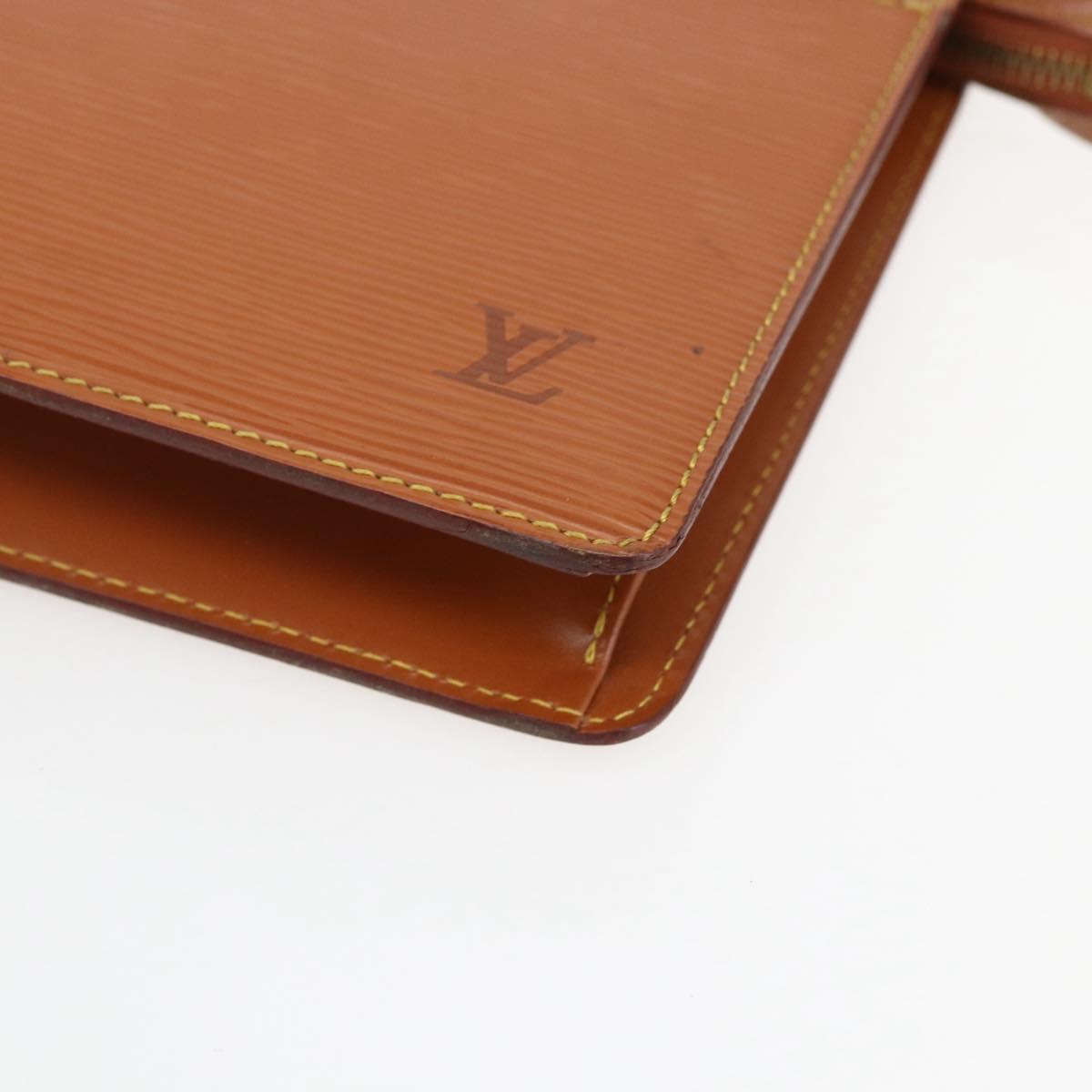 LOUIS VUITTON Epi Pochette Homme Bag Brown Zipangu Gold M52528 LV Auth ka2290