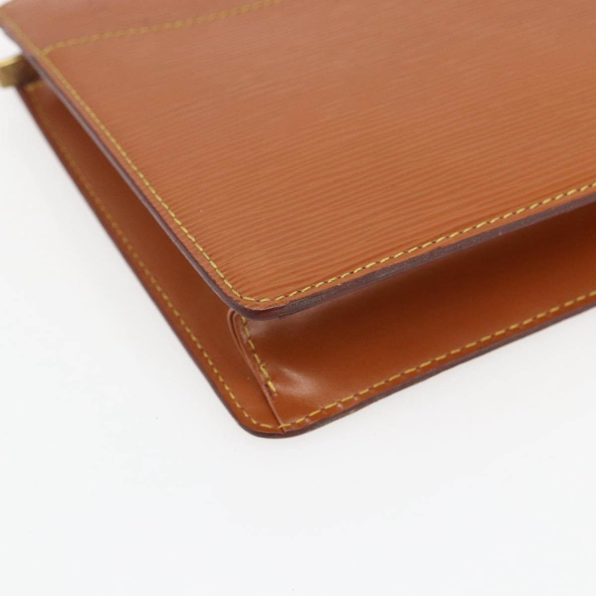 LOUIS VUITTON Epi Pochette Homme Bag Brown Zipangu Gold M52528 LV Auth ka2290