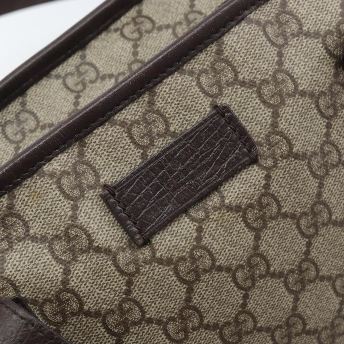 GUCCI GG Supreme Tote Bag PVC Beige Silver 181086 Auth ka2296