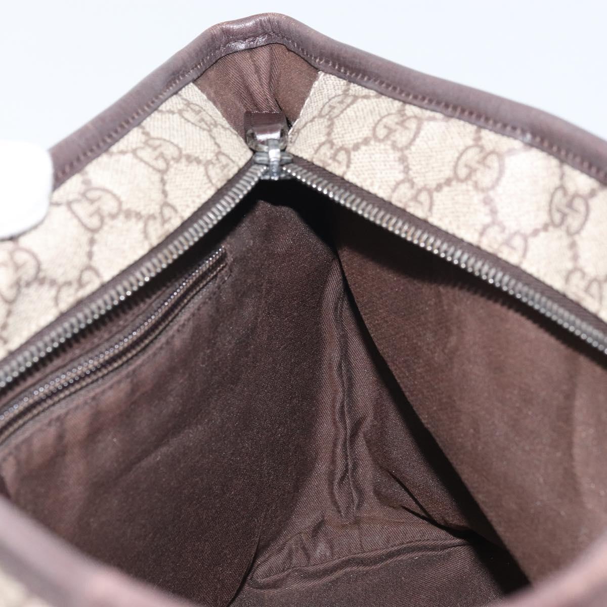 GUCCI GG Supreme Tote Bag PVC Beige Silver 181086 Auth ka2296