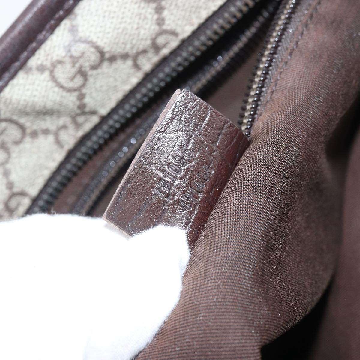 GUCCI GG Supreme Tote Bag PVC Beige Silver 181086 Auth ka2296