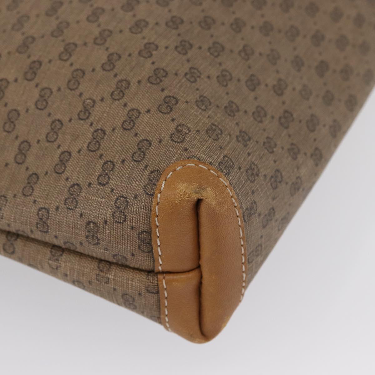 GUCCI Micro GG Supreme Web Sherry Line Tote Bag PVC Beige Gold Red Auth ka2297