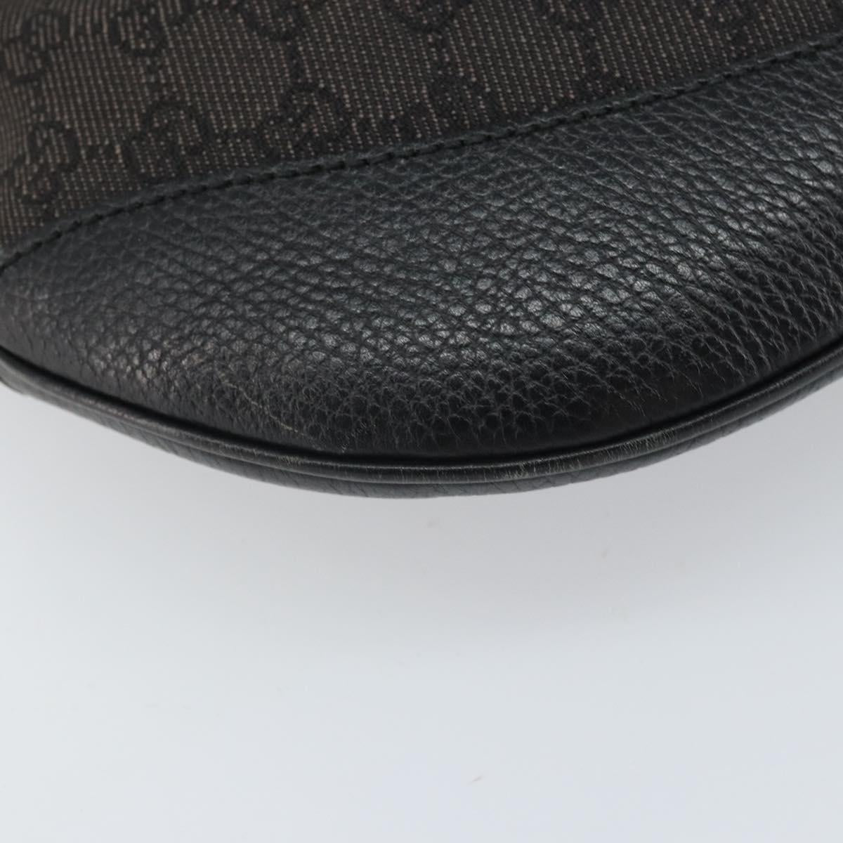 GUCCI GG Canvas Shoulder Bag Black Silver 272380 Auth ka2298A