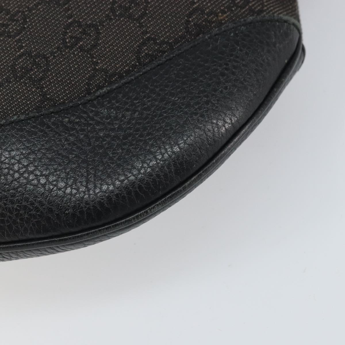 GUCCI GG Canvas Shoulder Bag Black Silver 272380 Auth ka2298A