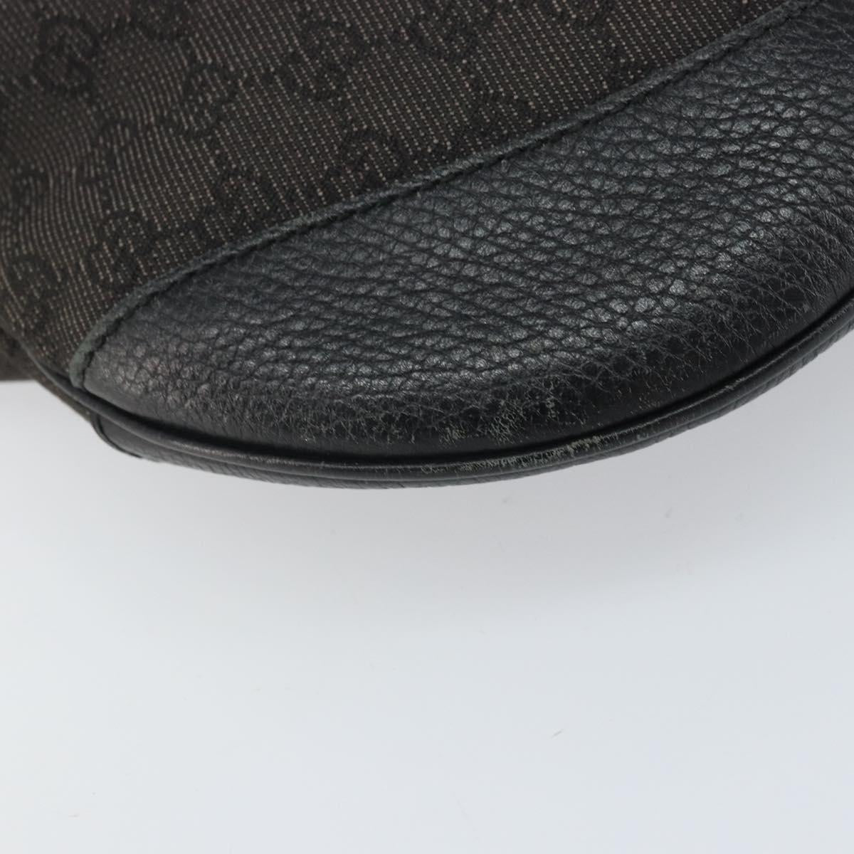 GUCCI GG Canvas Shoulder Bag Black Silver 272380 Auth ka2298A