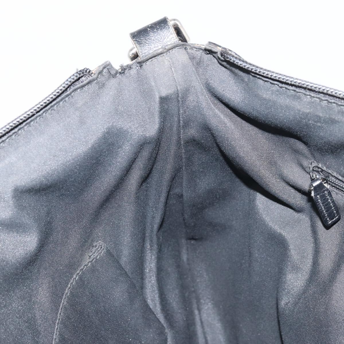 GUCCI GG Canvas Shoulder Bag Black Silver 272380 Auth ka2298A