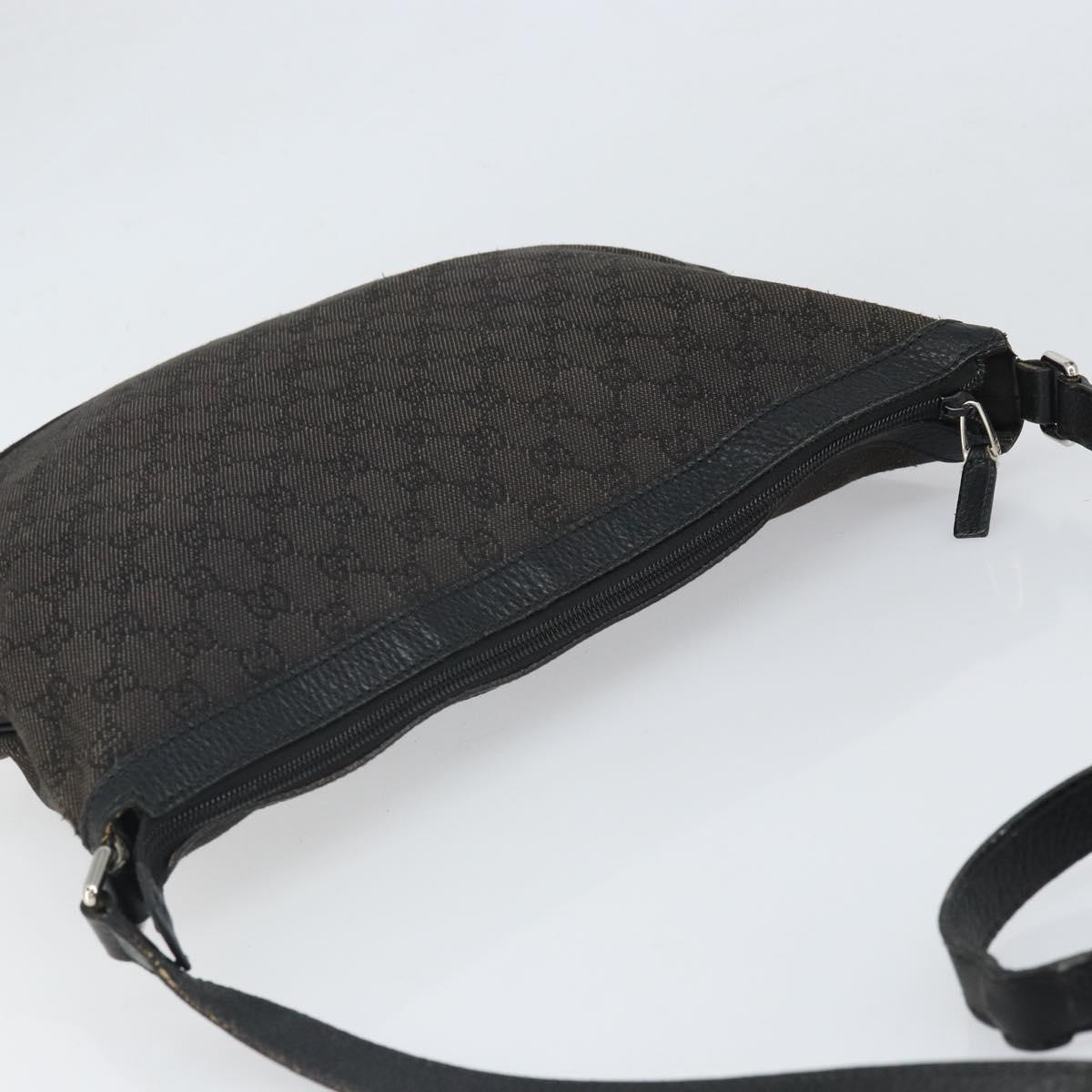 GUCCI GG Canvas Shoulder Bag Black Silver 272380 Auth ka2298A