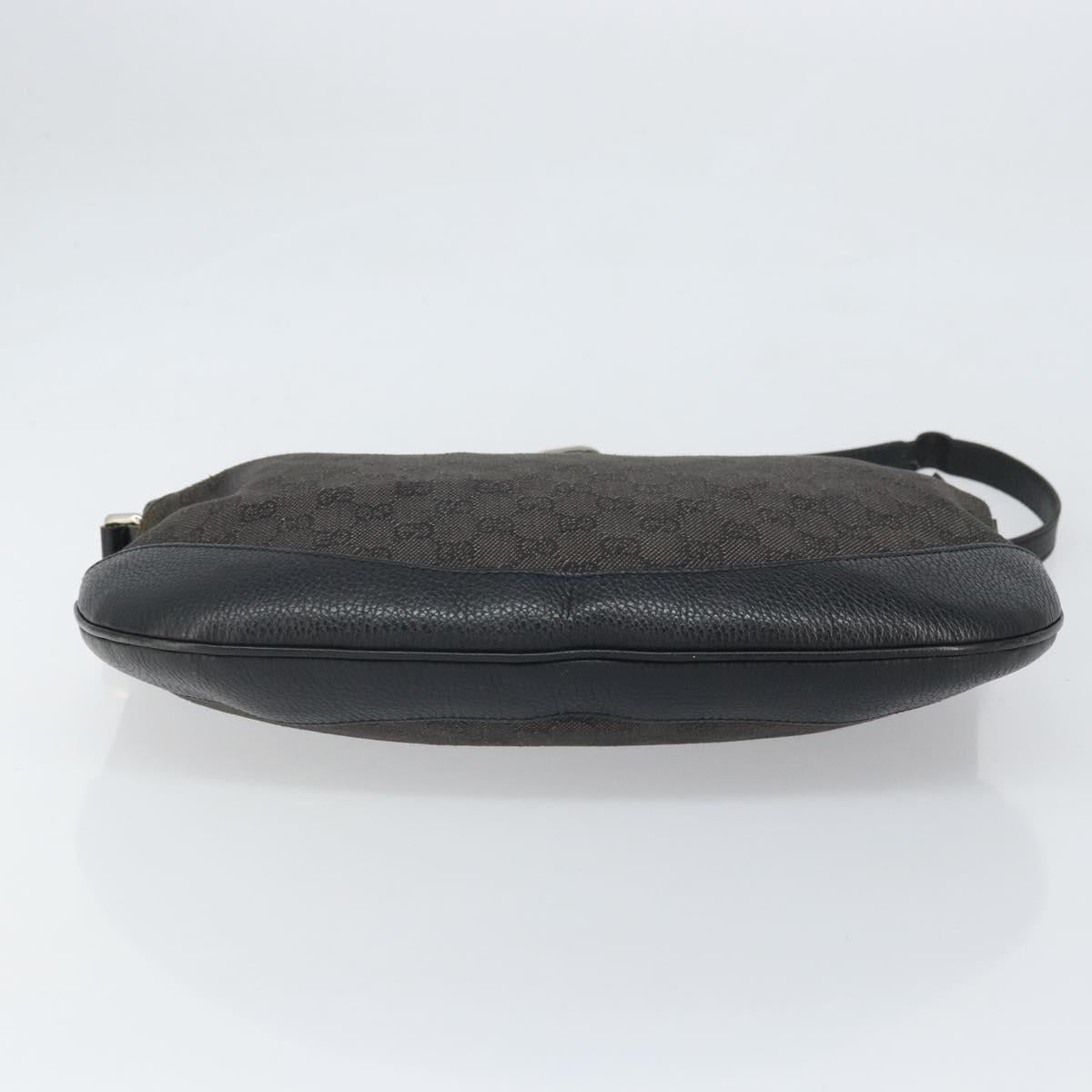 GUCCI GG Canvas Shoulder Bag Black Silver 272380 Auth ka2298A