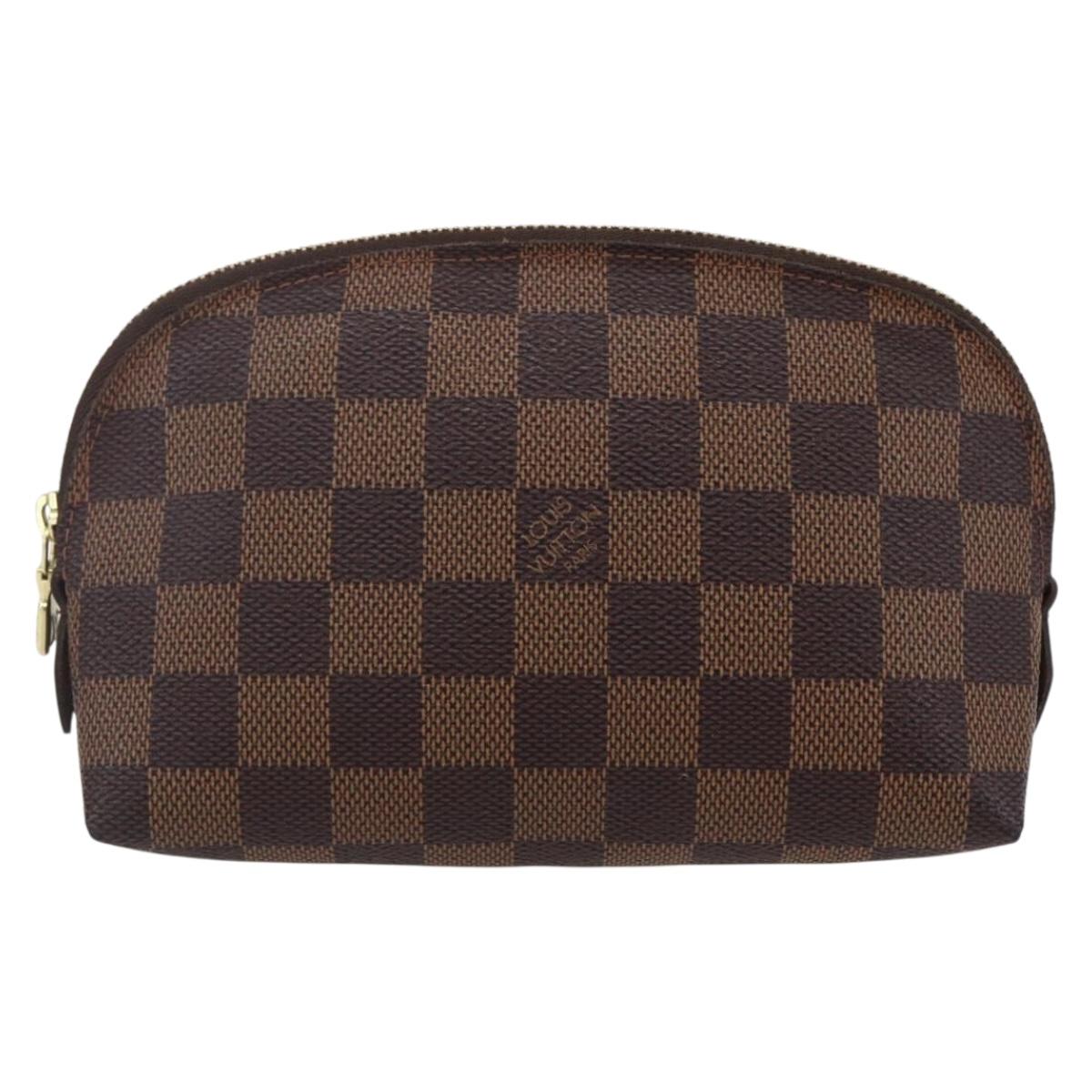 LOUIS VUITTON Damier Ebene Pochette Cosmetic PM Pouch N47516 LV Auth ka231
