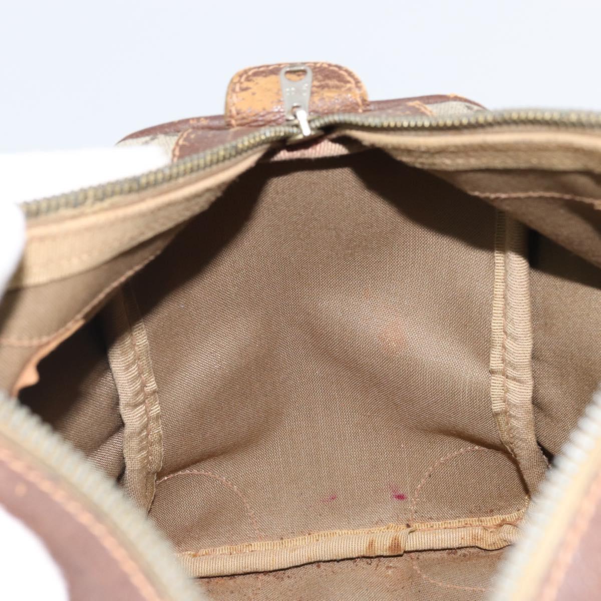 GUCCI GG Supreme Hand Bag PVC Beige Gold Auth ka2314