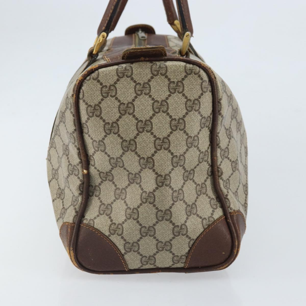 GUCCI GG Supreme Hand Bag PVC Beige Gold Auth ka2314