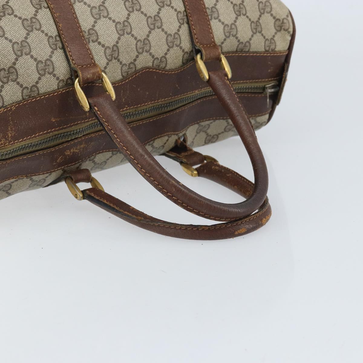 GUCCI GG Supreme Hand Bag PVC Beige Gold Auth ka2314