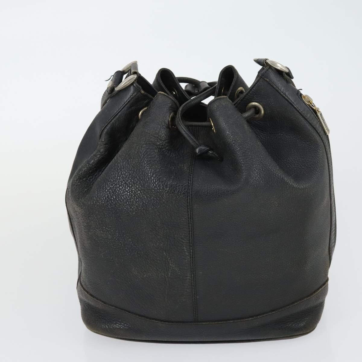 Burberrys BALLY Shoulder Bag Leather 2 Set Black Auth ka2315