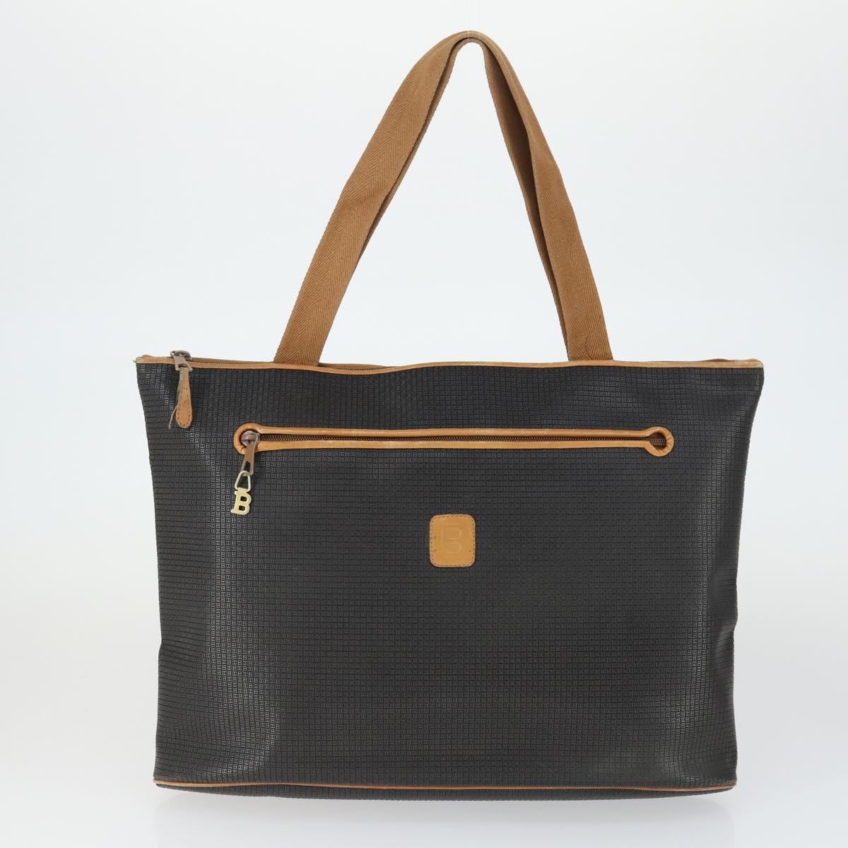 Burberrys BALLY Shoulder Bag Leather 2 Set Black Auth ka2315