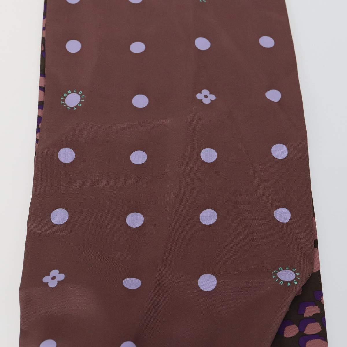LOUIS VUITTON Leopard Pattern Scarf Silk Purple LV Auth ka2317V