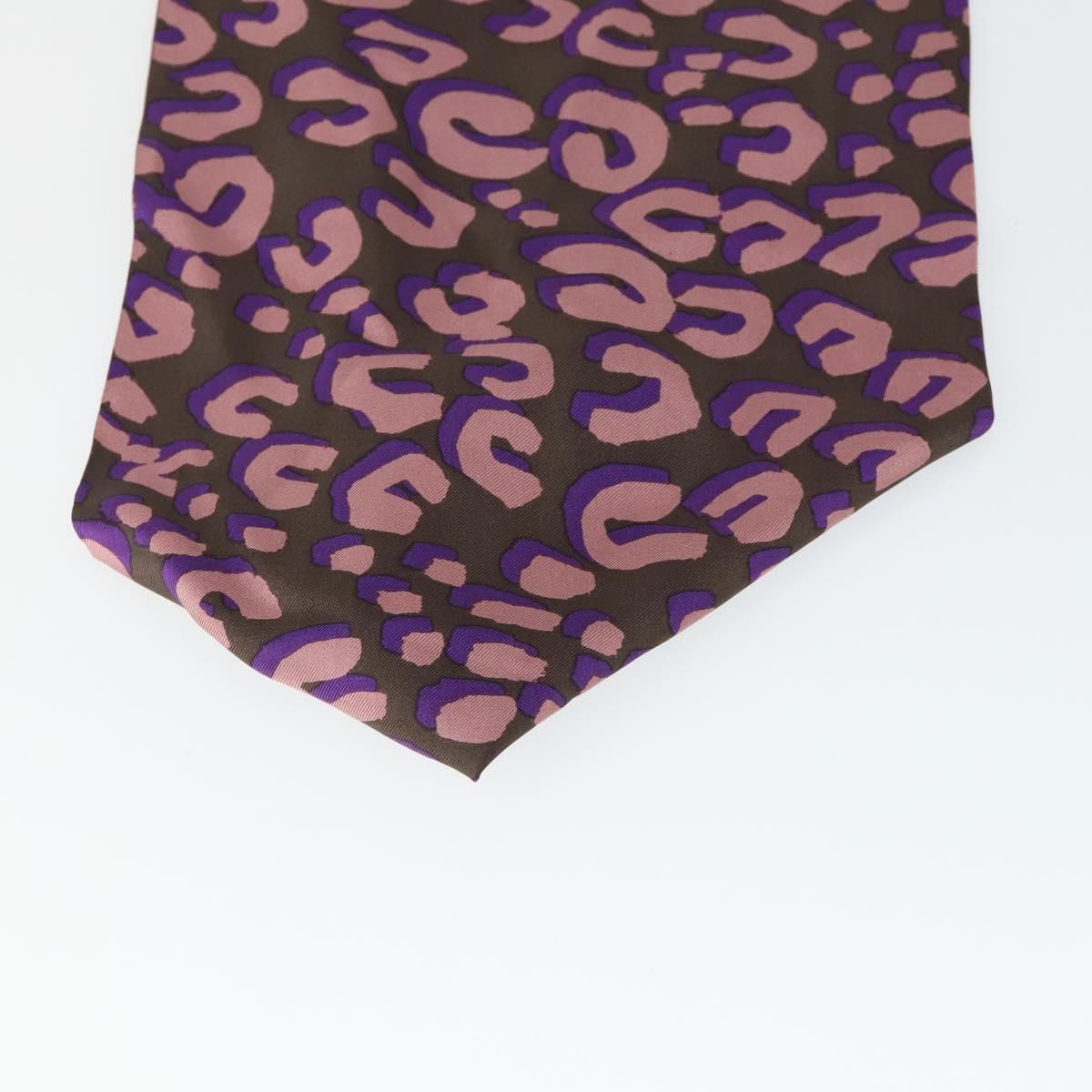 LOUIS VUITTON Leopard Pattern Scarf Silk Purple LV Auth ka2317V