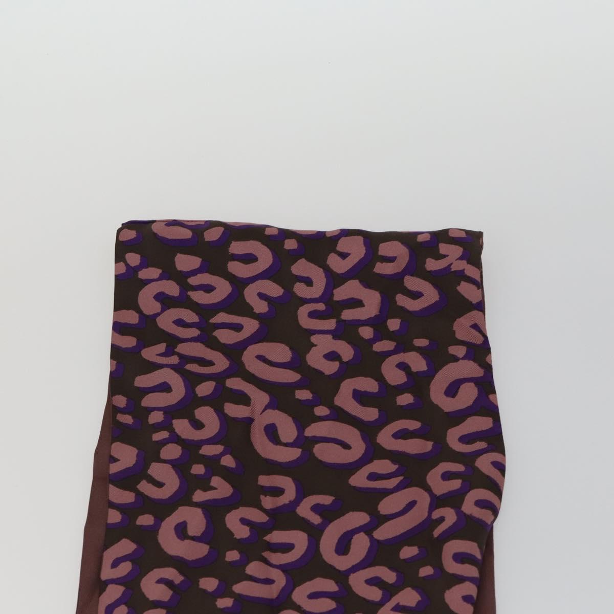 LOUIS VUITTON Leopard Pattern Scarf Silk Purple LV Auth ka2317V