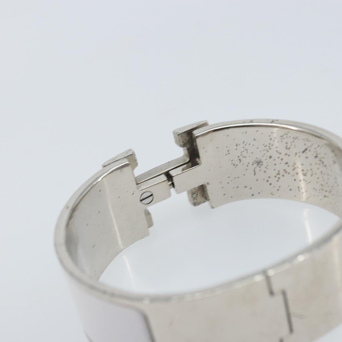 HERMES Bangle Click Crack Bracelet metal White Auth ka2319M