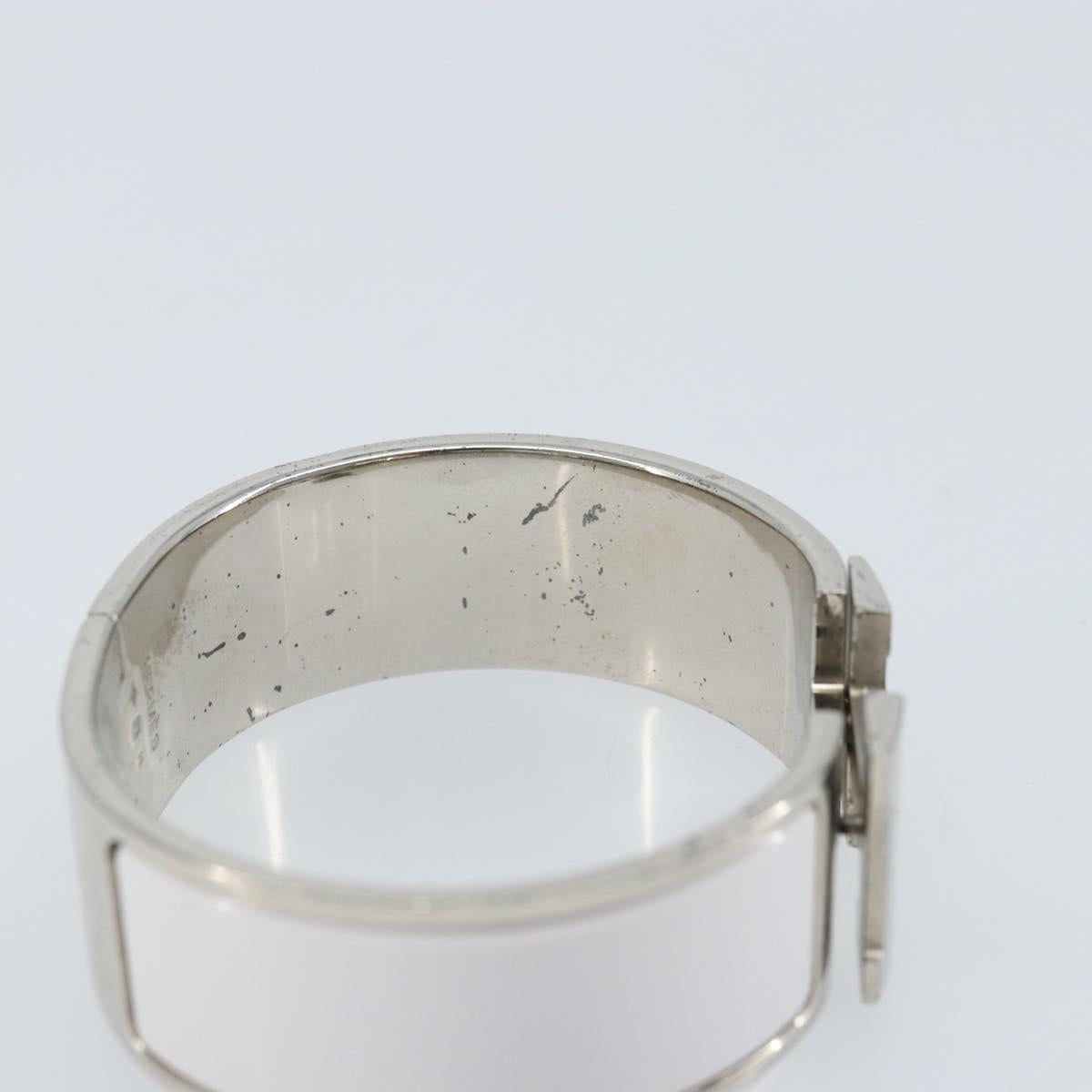 HERMES Bangle Click Crack Bracelet metal White Auth ka2319M