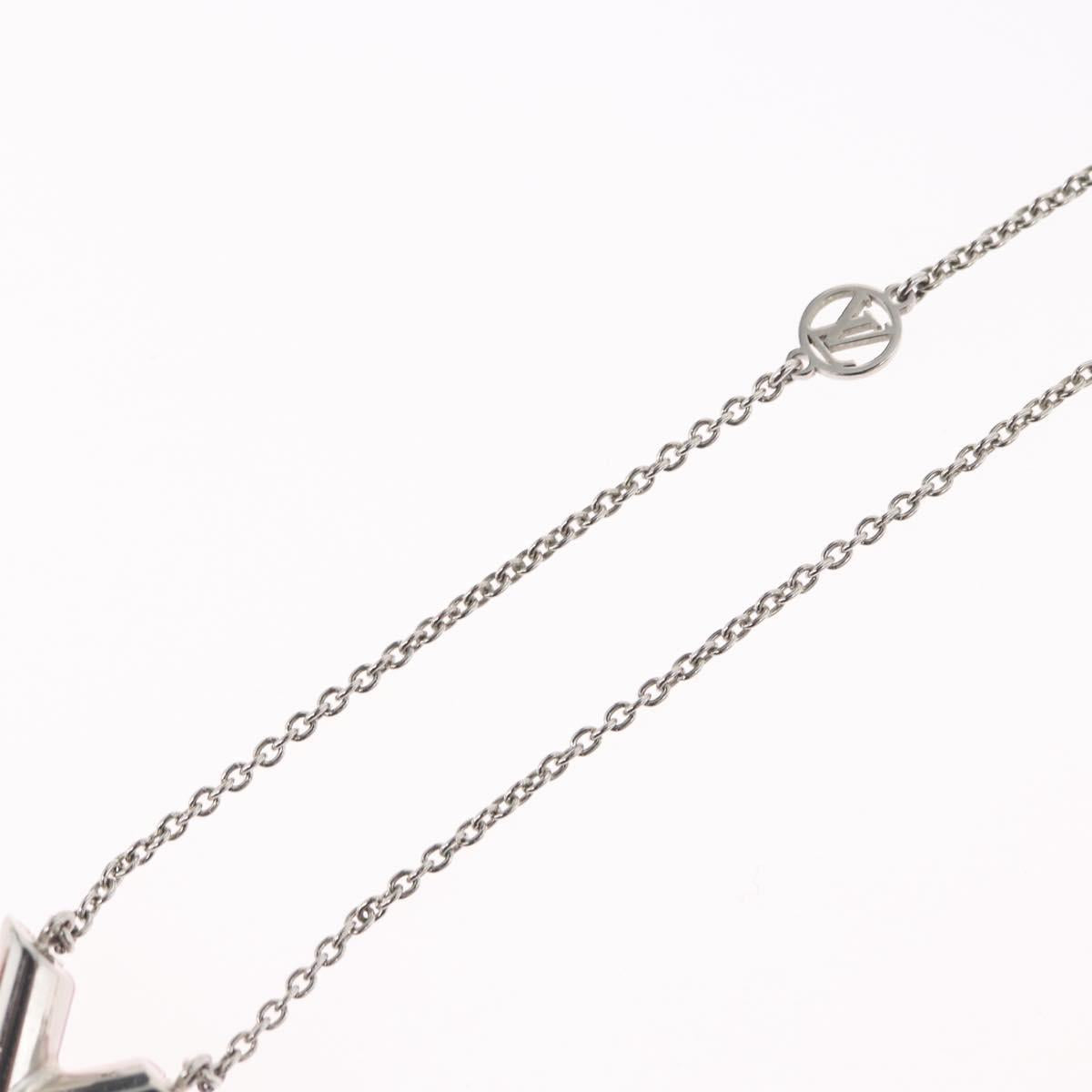 LOUIS VUITTON Essential V Necklace metal Pink M63182 LV Auth ka2321M