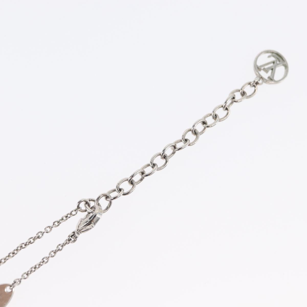 LOUIS VUITTON Essential V Necklace metal Pink M63182 LV Auth ka2321M