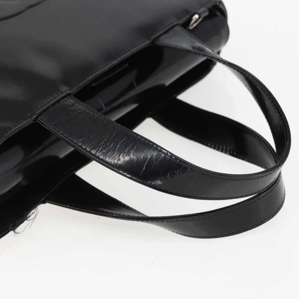GUCCI Hand Bag Patent leather Black Silver 000 1013 0504 Auth ka2334