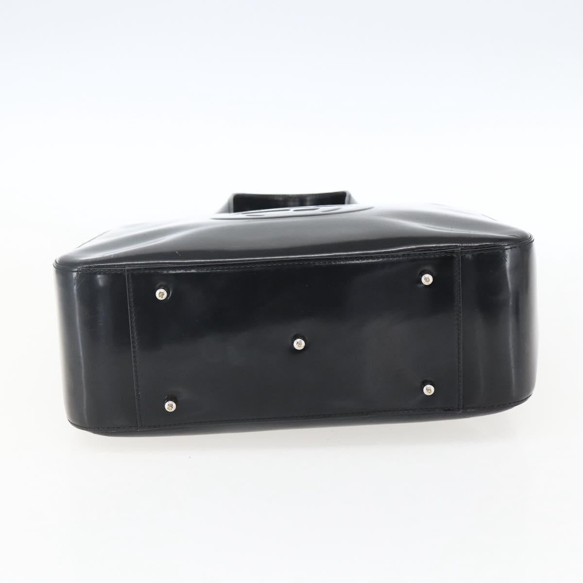 GUCCI Hand Bag Patent leather Black Silver 000 1013 0504 Auth ka2334
