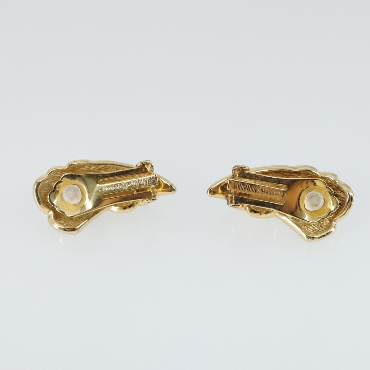 Christian Dior Earring metal 2 Set Gold Tone Auth ka2341